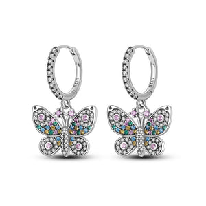 925 Sterling Silver Butterfly Earrings Fine Jewelry Women Accessories