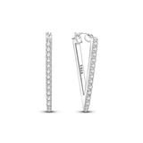 925 Sterling Silver Triangle Hoop Earrings for Women Fine Jewelry Women