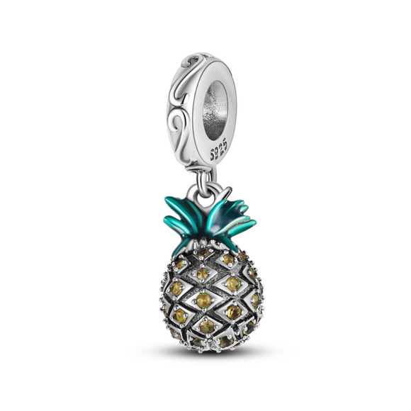 924 Sterling Silver Pineapple Charm for Bracelets Fine Jewelry Women Pendant
