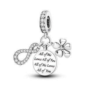 925 Sterling Silver Love All of You Charm for Bracelets Fine Jewelry Women Pendant