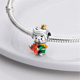 925 Sterling Silver Little Prince with Crown Charm for Bracelets Fine Jewelry Women Pendant Necklace