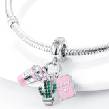 925 Sterling Silver Charm Tea Time Bracelet Fine Jewelry Women Pendant