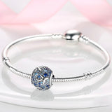 925 Sterling Silver Blue Travel Charm for Bracelets Fine Jewelry Women