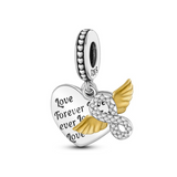 925 Sterling Silver Infinity Love Charm for Bracelets Fine Jewelry Women