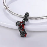 925 Sterling Silver Motorbike Charm for Bracelets Fine Jewelry Women