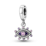 925 Sterling Silver Protection Eye Charm for Bracelets Fine Jewelry Women Pendant Necklace