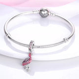 925 Sterling Silver Pink Flamingo Charm for Bracelets Fine Jewelry women