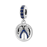 925 Sterling Silver Charm Hope Has Wings for Bracelets Fine Jewelry Women