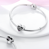 925 Sterling Silver Mom Love Charm for Bracelets Fine Jewelry Women