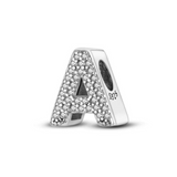 925 Sterling Silver A-Z Letter Charm for Bracelets Fine Jewelry Women