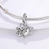 925 Sterling Silver Unchain My Heart Charm for Bracelets Fine Jewelry Women