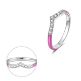 925 Sterling Silver Pink Sparkle Ring