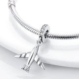 925 Sterling Silver Airplane Charm for Bracelets Fine Jewelry Women
