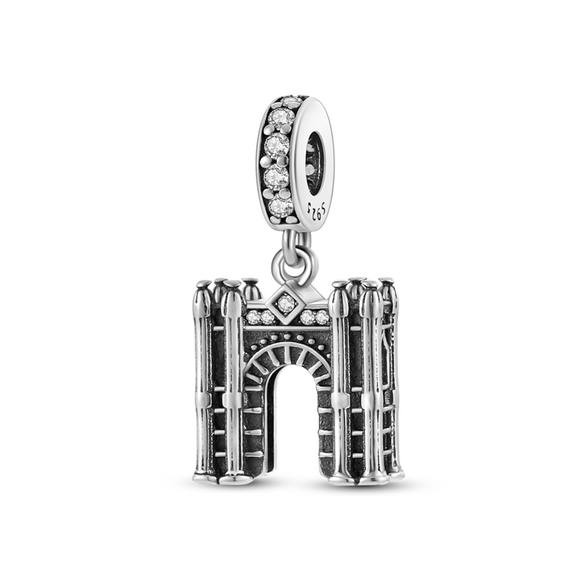 925 Sterling Silver Charm Arc de Triomphe France Bracelets Fine Jewelry Women