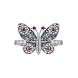 925 Sterling Silver Sparkling Butterfly Ring for Women Fine Jewelry Accessories