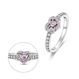 925 Sterling Silver Pink Heart Ring