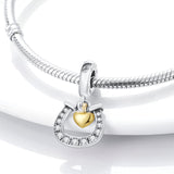 925 Sterling Silver Horseshoe Charm for Bracelets Fine Jewelry Women