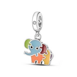 925 Sterling Silver Elephant Puzzle Charm for Bracelets Fine Jewelry Women