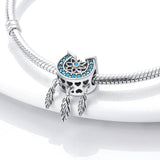 925 Sterling Silver Lucky Dream Catcher Charm for Bracelets Fine Jewelry Women