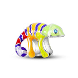 925 Sterling Sliver Changing Color Chameleon Charm for Bracelets Fine Jewelry Women