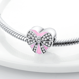 925 Sterling Silver Heart Gift Charm for Bracelets Fine Jewelry Women Pendant