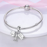 925 Sterling Silver Travel the World Charm for Bracelets Fine Jewelry Women