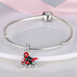 925 Sterling Silver Biker Charm for Bracelets Fine Jewelry Women