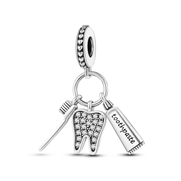 925 Sterling Silver Tooth Charm for Bracelets Fine Jewelry Pendant Necklace