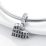 925 Sterling Silver Rome Colosseum Charm for Bracelets Fine Jewelry Women Pendant