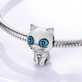 925 Sterling Silver Kitty Charm for Bracelets Fine Jewelry Women