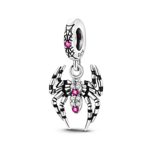 925 Sterling Silver Spider Dangle Charm for Bracelets Fine Jewelry Women Pendant