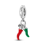 925 Sterling Silver Chili Peppers Charm for Bracelets Fine Jewelry Women Pendant