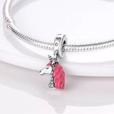 925 Sterling Silver Pink Unicorn Charm