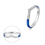 925 Sterling Silver Blue Sparkle Ring Fine Jewelry Women