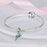 925 Sterling Silver Hummingbird Dangle Charm for Bracelets Fine Jewelry Women Pendant Necklace