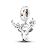 925 Sterling Silver Elk Charm for Bracelets Fine Jewelry Women Pendant Deer