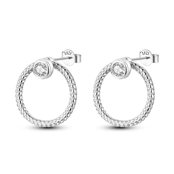 925 Sterling Silver White Sparkle Stud Earrings