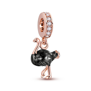 925 Sterling Silver Ostrich Charm for Bracelets Fine Jewelry Women Pendant