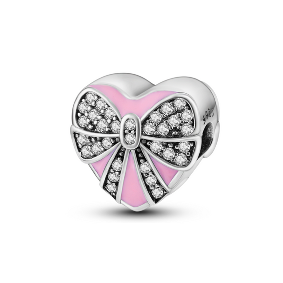 925 Sterling Silver Heart Gift Charm for Bracelets Fine Jewelry Women Pendant