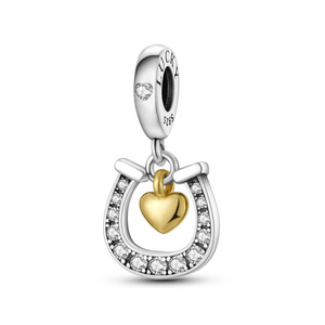 925 Sterling Silver Horseshoe Charm for Bracelets Fine Jewelry Women