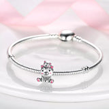 925 Sterling Silver Mama and Baby Bear Charm for Bracelets Fine Jewelry Women