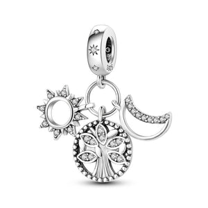 925 Sterling Silver Tree of Life Celestial Charm Pendant Woman