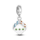 925 Sterling Silver Lucky Dice Charm for Bracelets Fine Jewelry Women Pendant