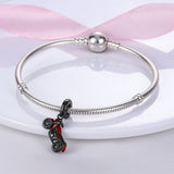 925 Sterling Silver Motorbike Charm for Bracelets Fine Jewelry Women