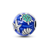 925 Sterling Silver Sea Turtle Charm for Bracelets Fine Jewelry Women