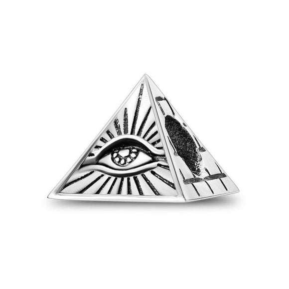 925 Sterling Silver Pyramid Charm for Bracelets Fine Jewelry Women Pendant Necklace