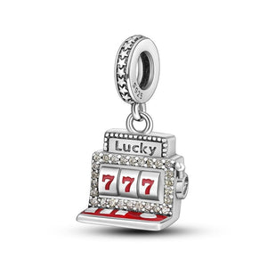 925 Sterling Silver Lucky Game Charm for Bracelets Fine Jewelry Women Pendant
