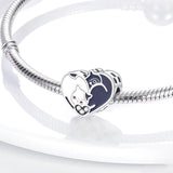 925 Sterling Silver Yin Yang Cats Charm for Bracelets Fine Jewelry Women