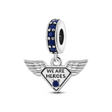 925 Sterling Silver We Are Heroes Charm for Bracelets Fine Jewelry Women Pendant