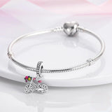 925 Sterling Silver Bicycle Dangle Charm for Bracelets Fine Jewelry Women